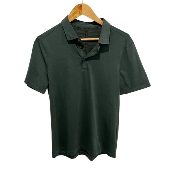 Lululemon Men's Short Sleeve Polo Activewear Performance Small Forest Green - Picture 1 of 6